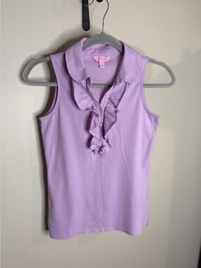 Lilly Pulitzer Lavender Ruffle Polo Tank #1068